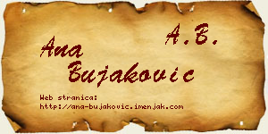 Ana Bujaković vizit kartica